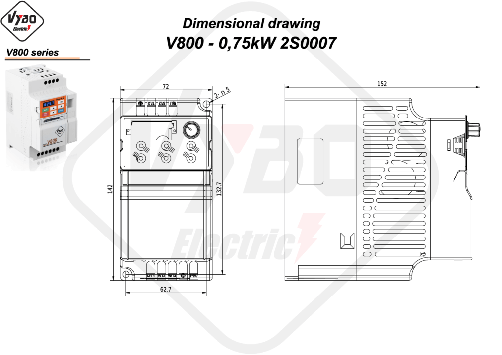 Maßzeichnung V800 2S0004